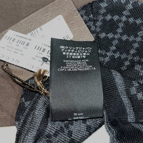 Gucci Men's Dark Brown Wool Diamond Logo Print Beanie Hat - Picture 3 of 5